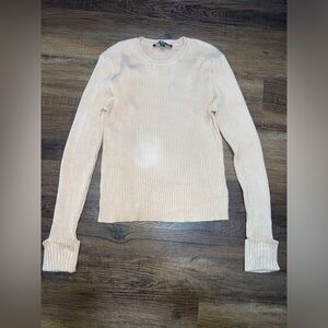 Lulu’s Tan Ribbed Longsleeve Sweater